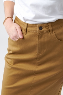 womens tan cotton pencil skirt